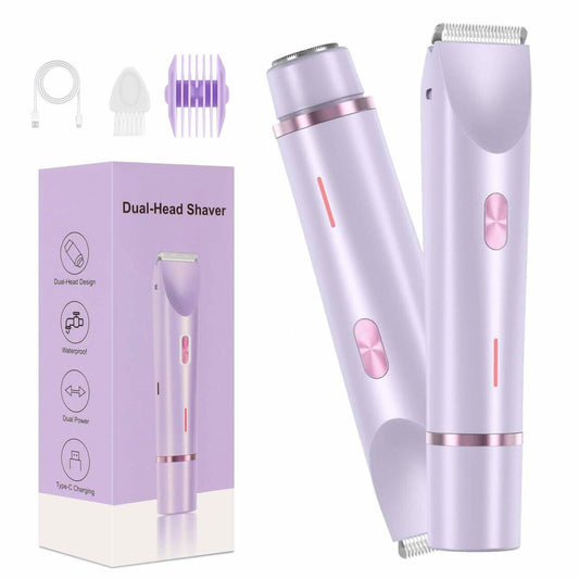 gonwain Bikini Shaver 2-in-1 Electric Dual Head Trimmer Purple