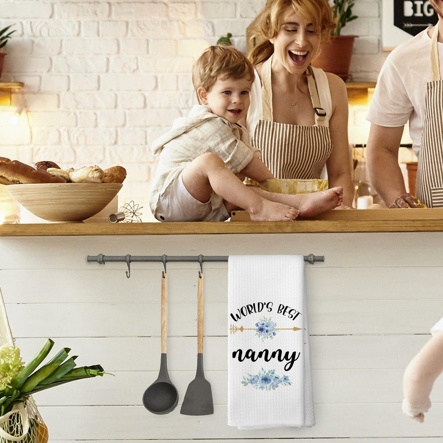 TAEDIN Nanny Kitchen Towels Floral 16x24 Inches Decorative Absorbent