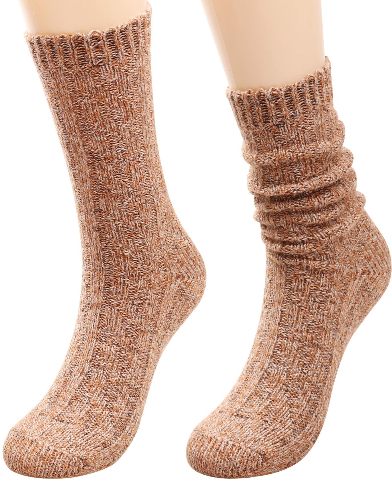 TINTAO Women's Cotton Knit Thick Warm Wool Crew Socks Multi-07 Size 5-10