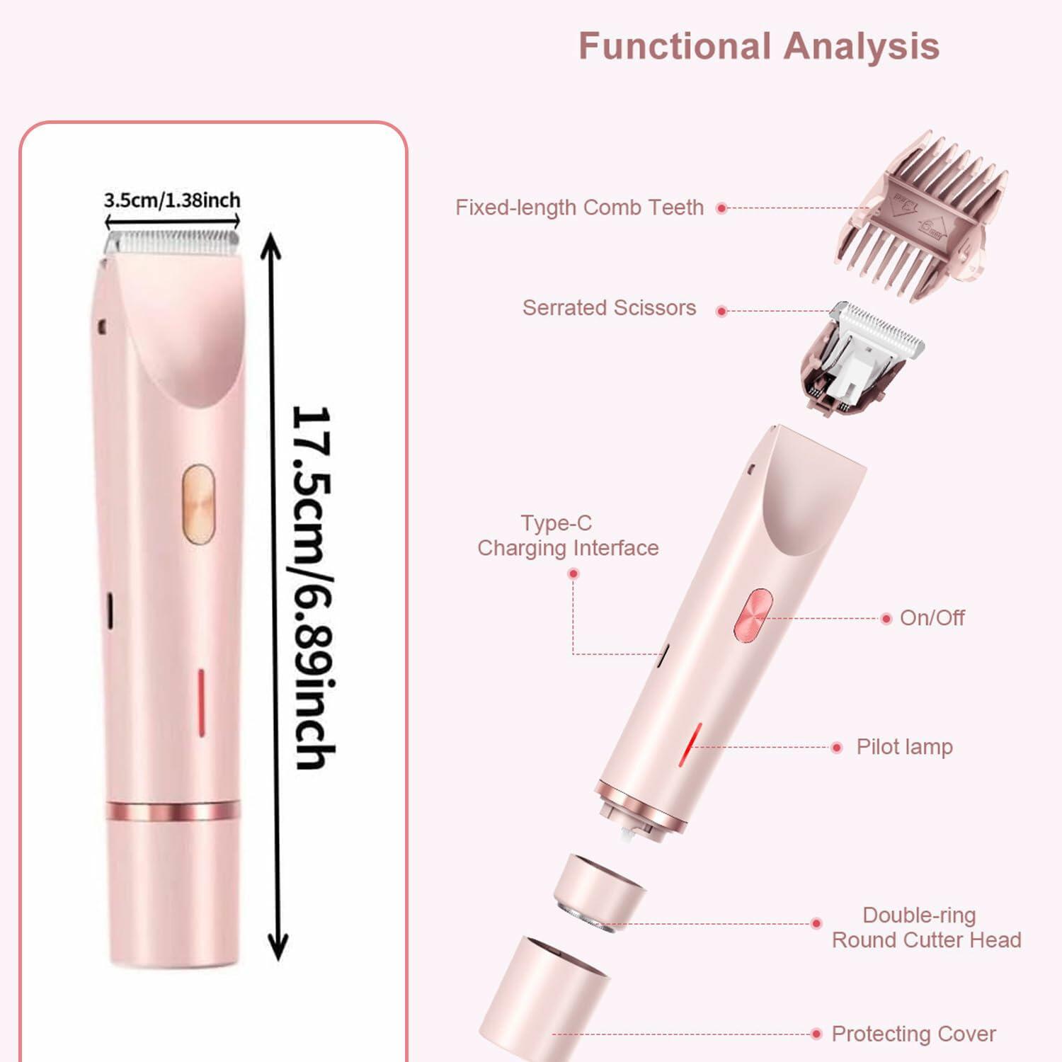 gonwain Bikini Shaver 2-in-1 Electric Dual Head Trimmer Purple