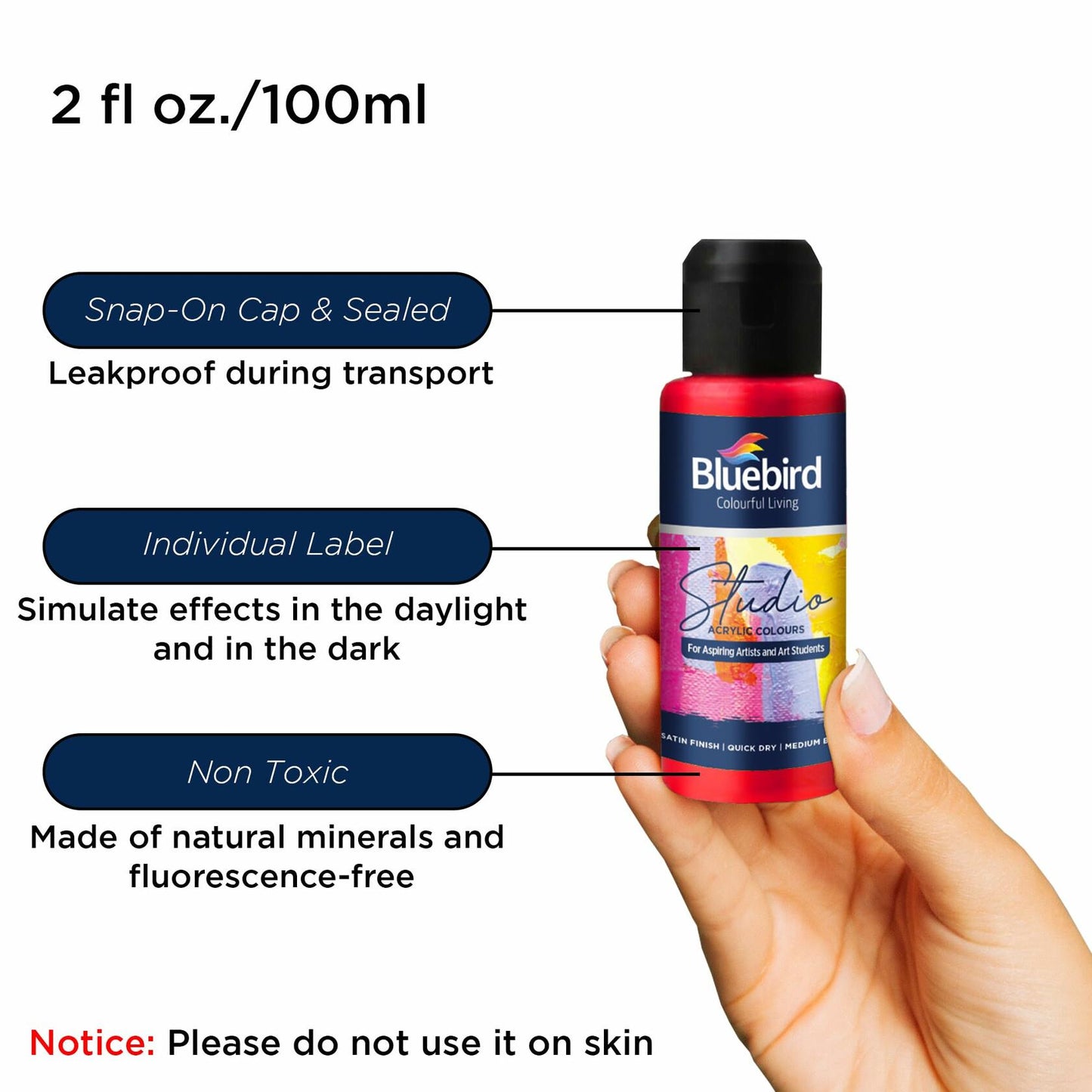 BLUEBIRD Studio Pearlescent Acrylic Paints 6-Pack 0.85oz Each