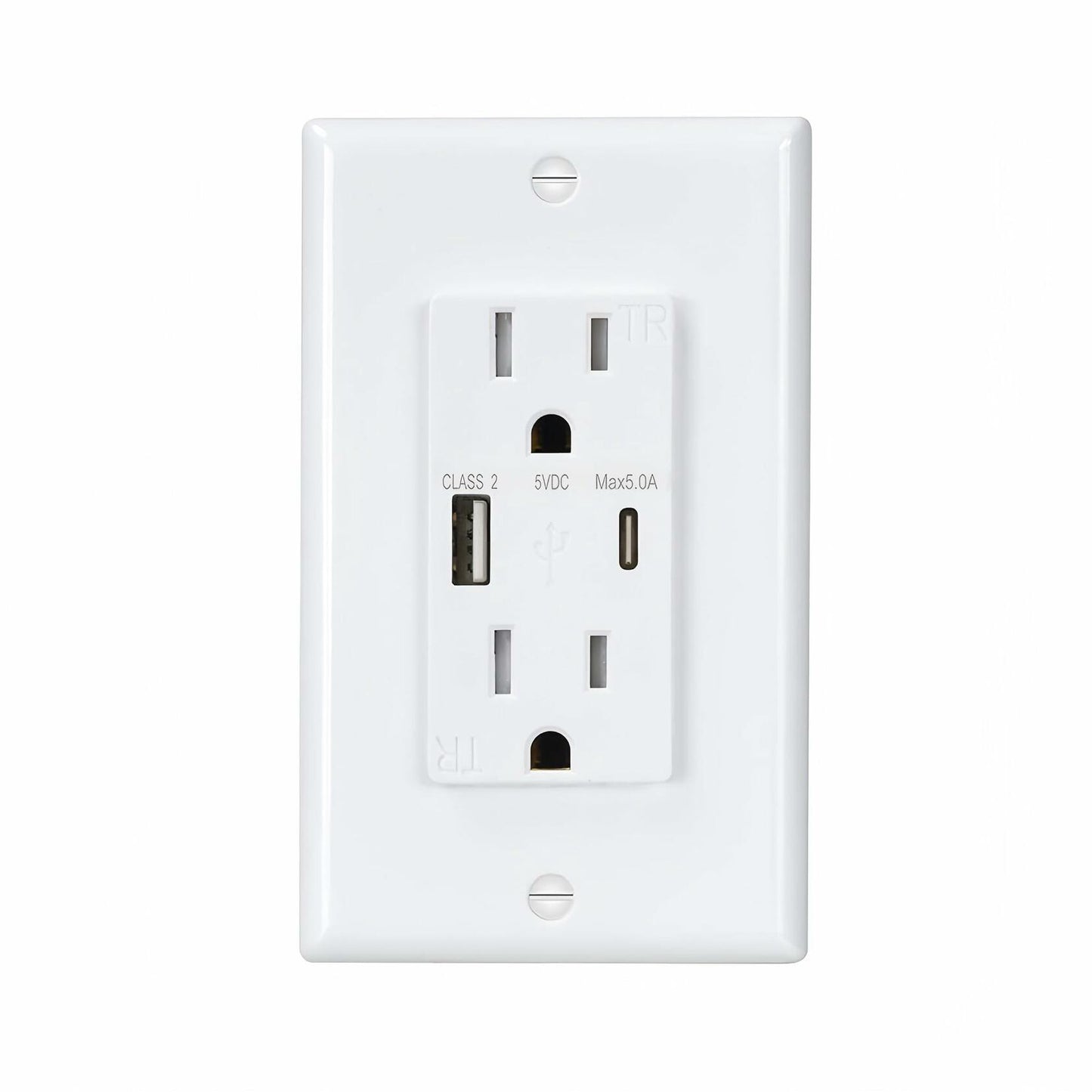 HANIVERSE Wall Outlet 15A Smart USB A+C Ports Tamper-Resistant White