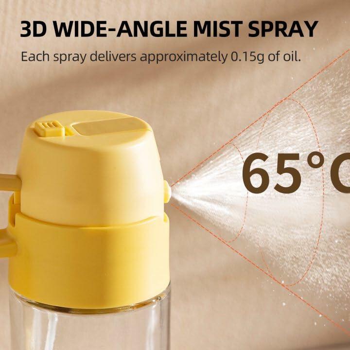 MDZF SWEET HOME Oil Sprayer 18.6oz 2-in-1 Olive Oil Dispenser Bottle Yellow