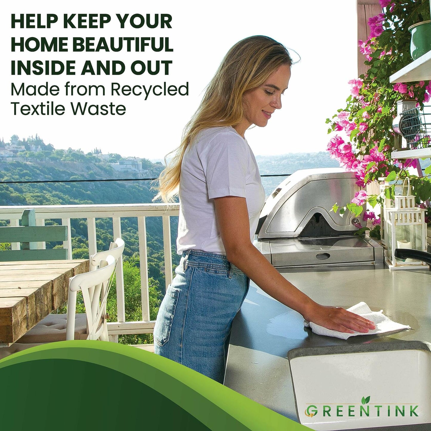 GREENTINK Eco-Friendly Reusable Dish Cloth Set 24-Pk 12x12in Multipurpose