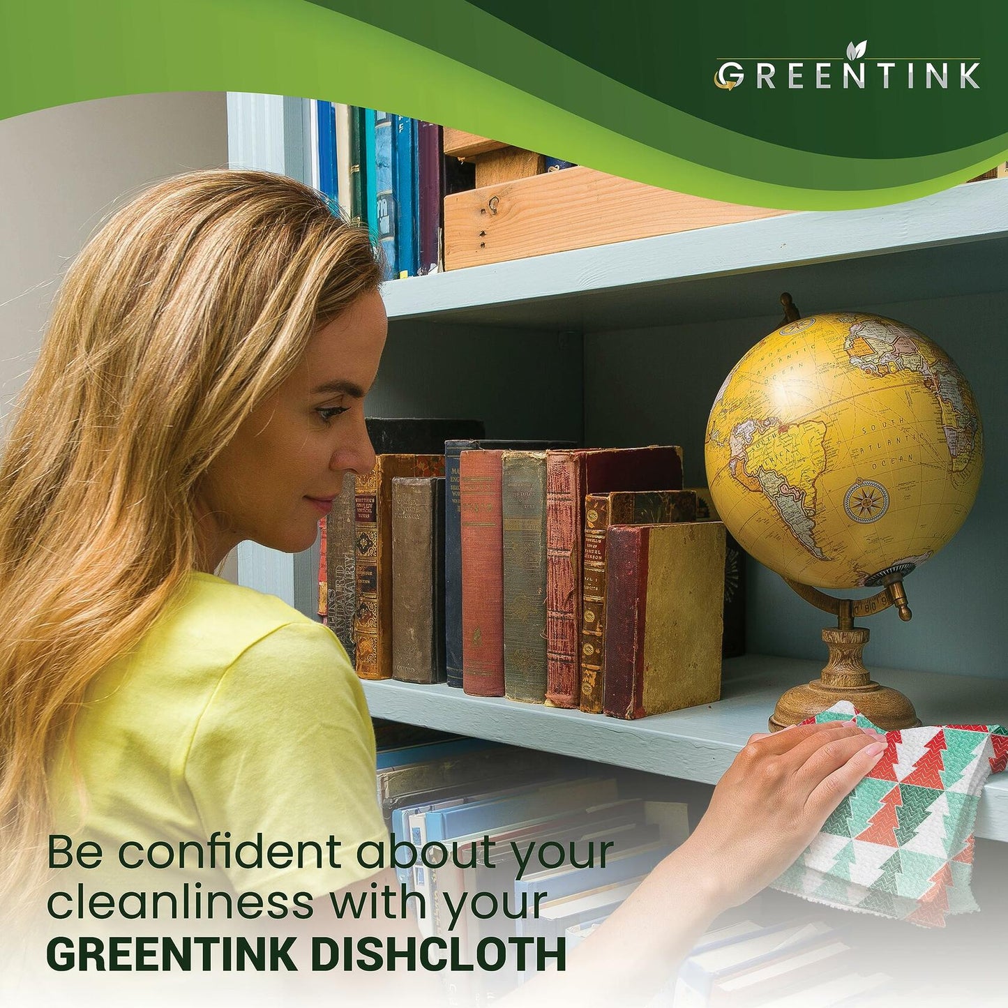 GREENTINK Eco-Friendly Reusable Dish Cloth Set 24-Pk 12x12in Multipurpose