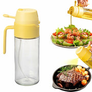 MDZF SWEET HOME Oil Sprayer 18.6oz 2-in-1 Olive Oil Dispenser Bottle Yellow
