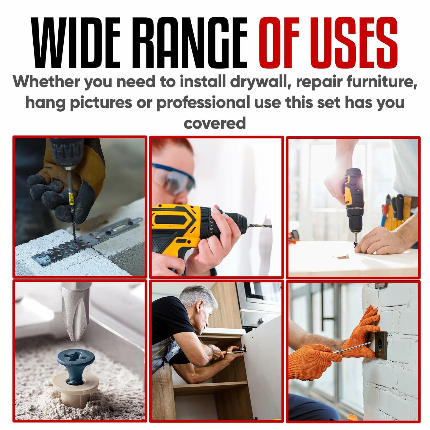 Grrrgooo 3/16x1-1/4" Slotted Hex Washer Concrete Screws Steel 100 Count