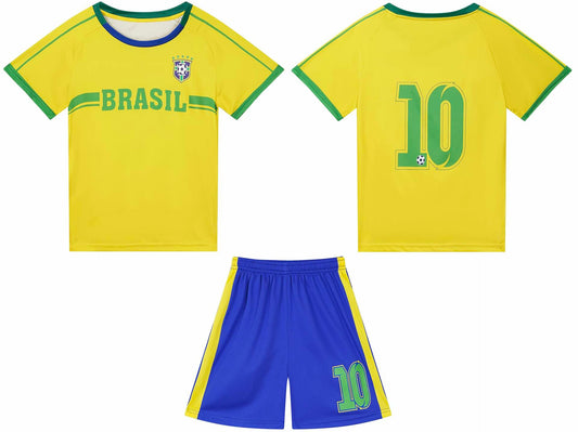 Yanzeeg Youth Soccer Jersey Football Training Shirt Brasil 30 Regular Size 30