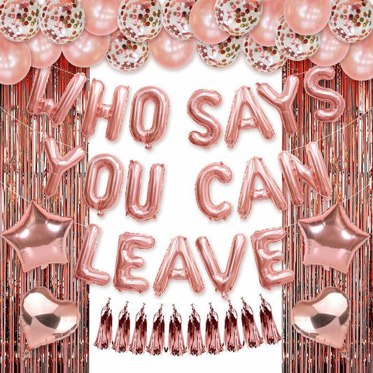 PARLONTY Farewell Party Decorations Balloon Banner Rose Gold Star Rubber