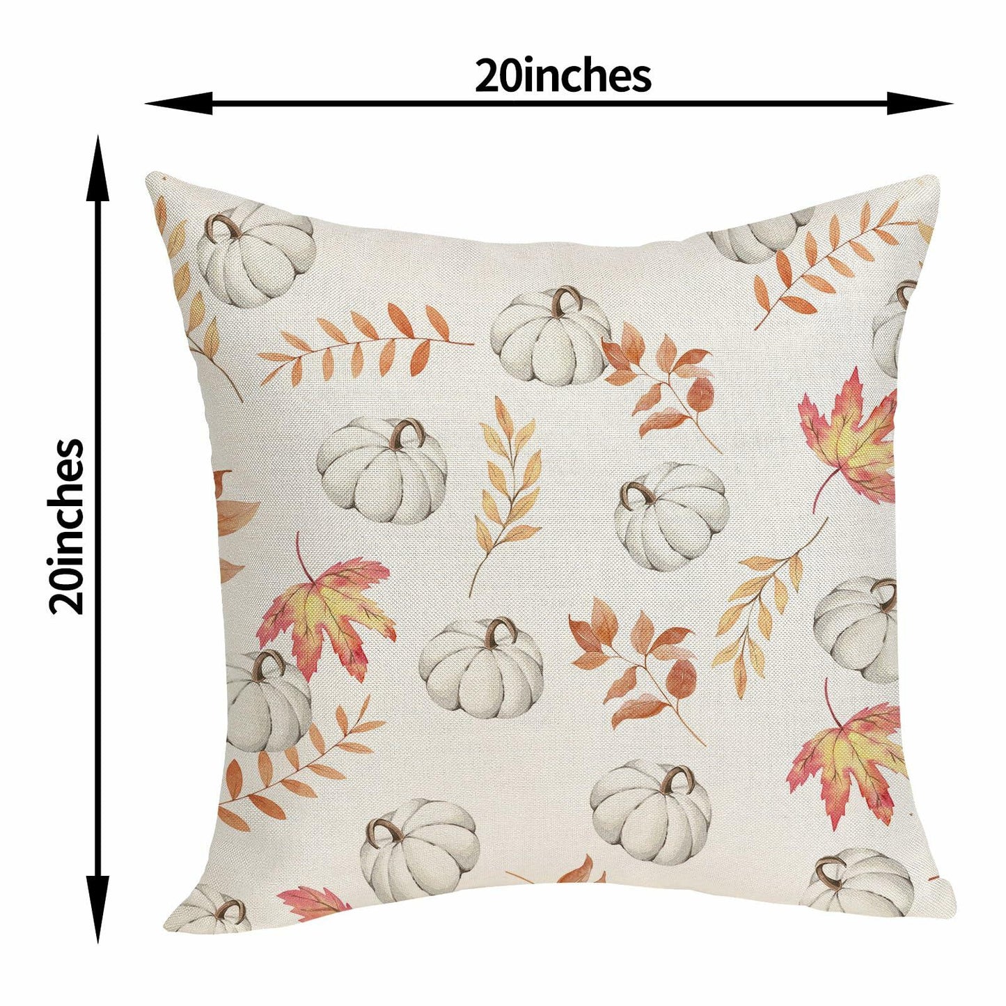 OFIRD Fall Decor Pillow Covers 20x20 White Pumpkin Maple Leaves Pack of 2
