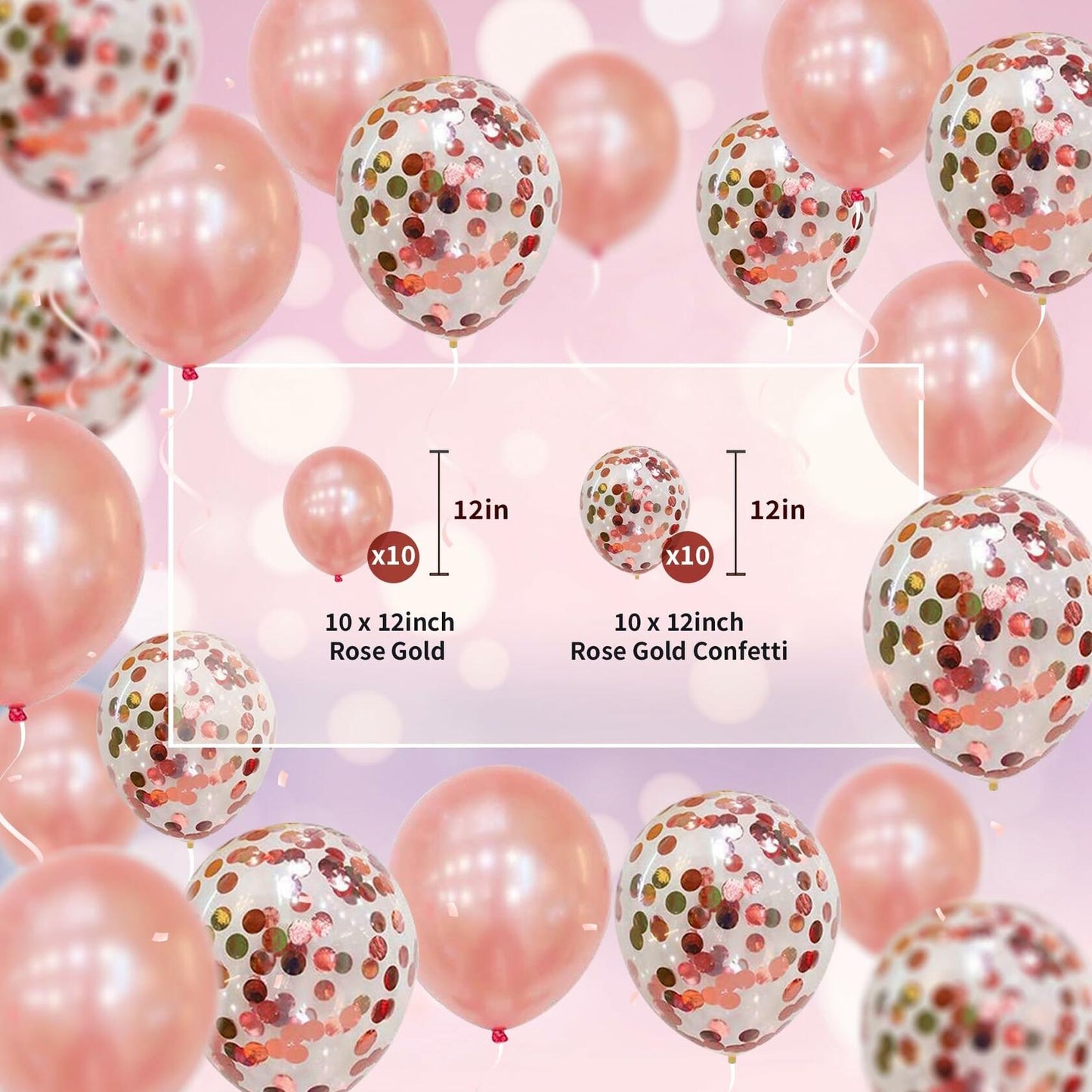 PARLONTY Farewell Party Decorations Balloon Banner Rose Gold Star Rubber