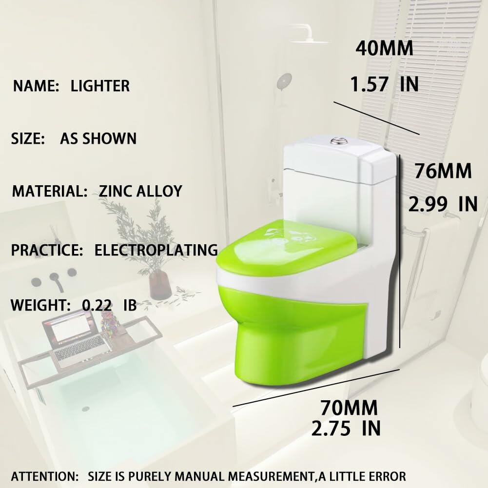 DAKOELWP Toilet-Shaped Butane Jet Torch Lighter Green Windproof Camping