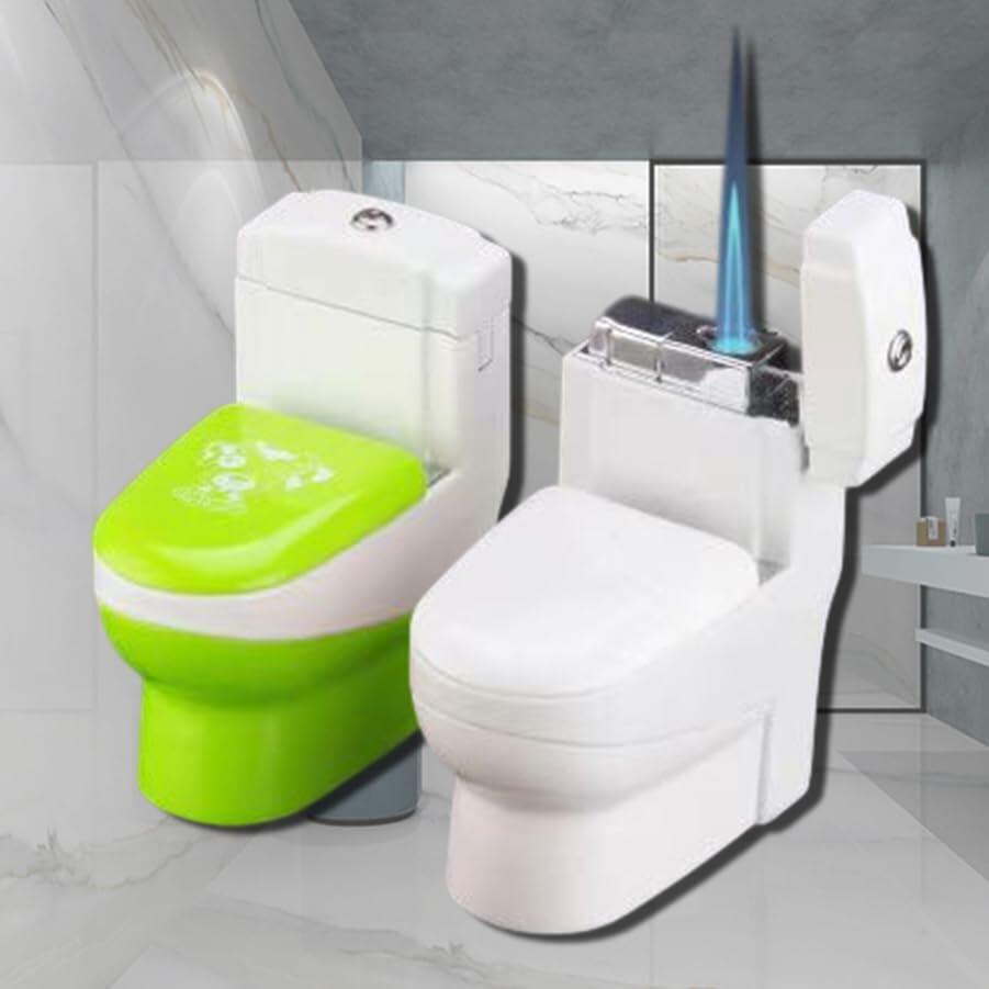 DAKOELWP Toilet-Shaped Butane Jet Torch Lighter Green Windproof Camping