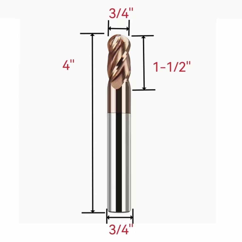 LAHDYFHOE 3pcs 1/2" Carbide Square Nose End Mill 4 Flutes TISIN Coated