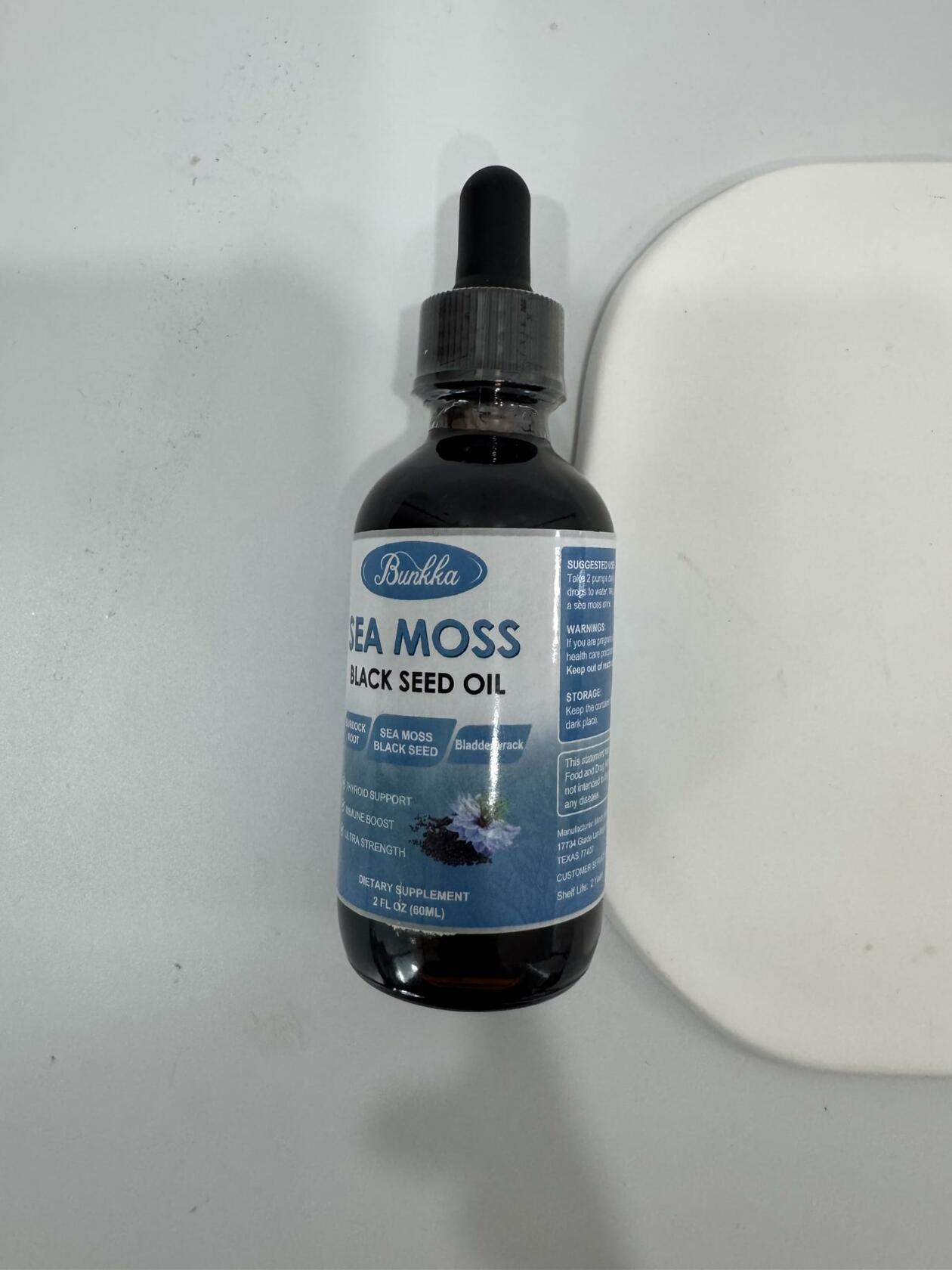 Bunkka Sea Moss Black Seed Oil Drops with Burdock Root & Vitamins 2 Pack 03/2026