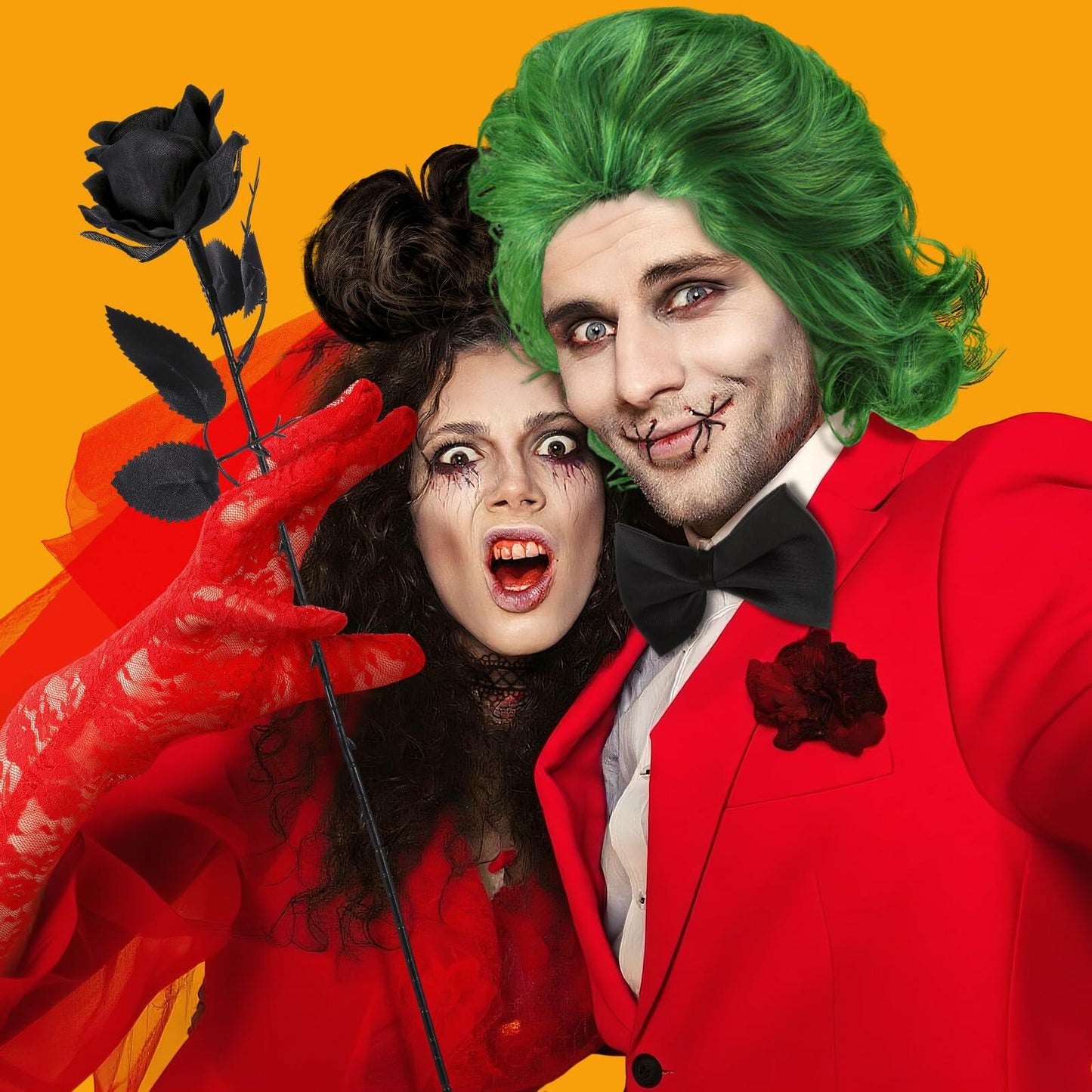 Mepase Halloween Bride Costume Accessories 8 Pcs Red Green Black One Size