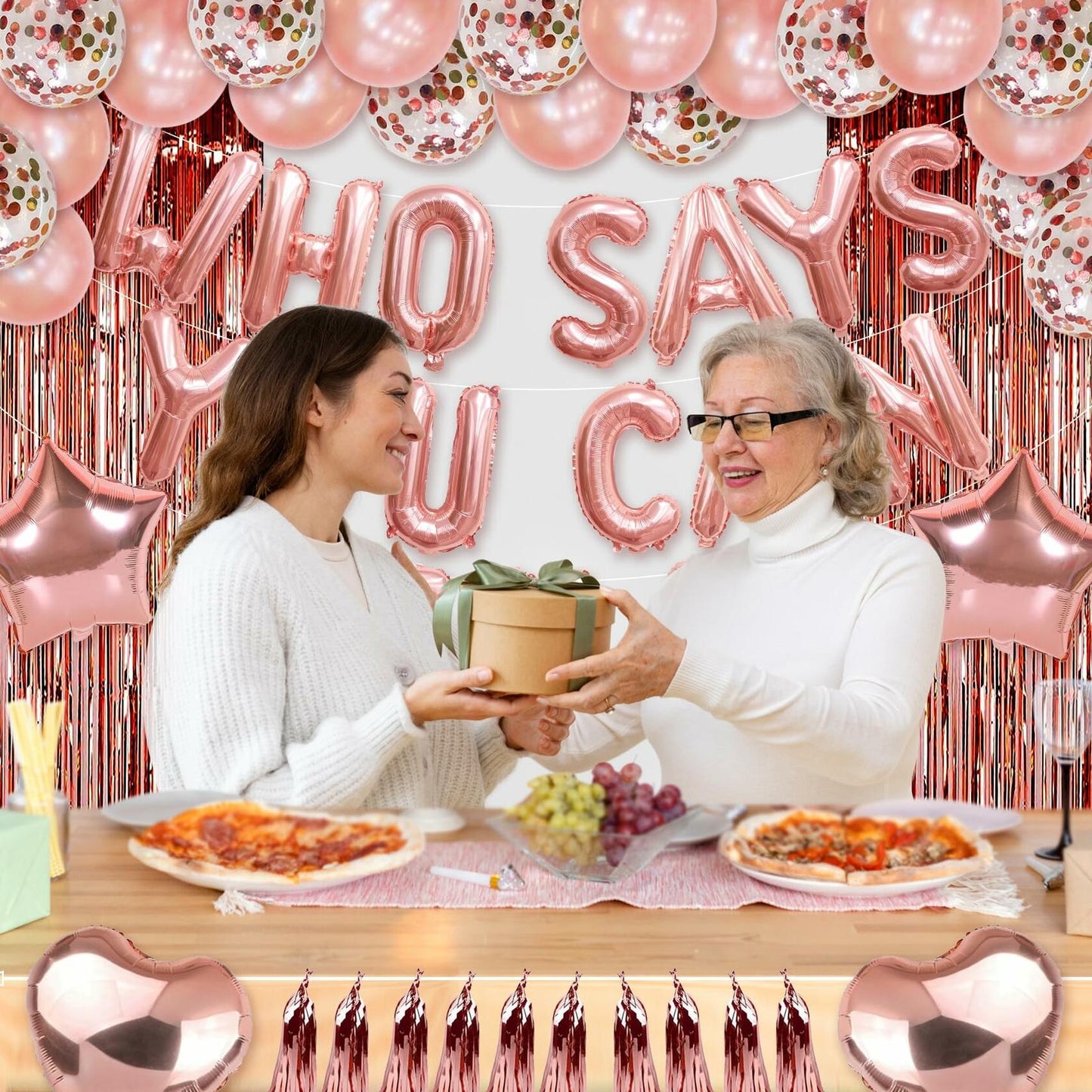 PARLONTY Farewell Party Decorations Balloon Banner Rose Gold Star Rubber