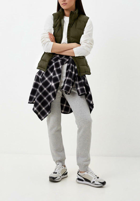 Mlgaril Women Winter Crop Army Green Puffer Vest Lightweight Warm Size S