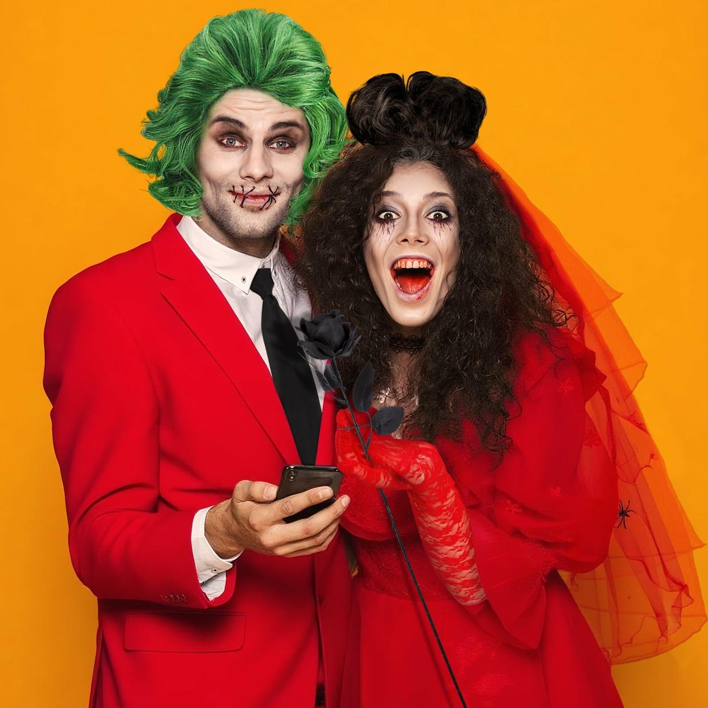 Mepase Halloween Bride Costume Accessories 8 Pcs Red Green Black One Size