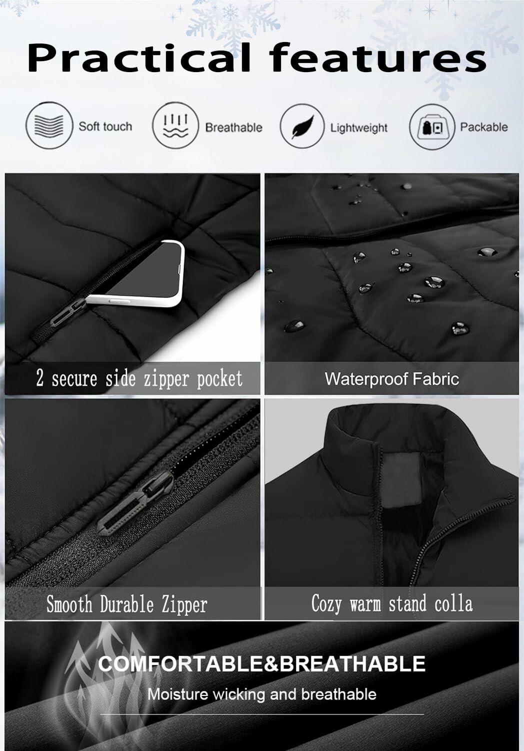 Mlgaril Women Winter Crop Army Green Puffer Vest Lightweight Warm Size S