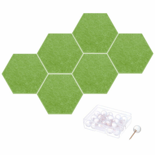 PATIKIL Felt Bulletin Board 12x10in 6 Pack Hexagon Tiles Light Camel