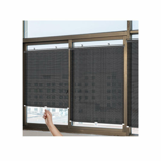 AionneWie Retractable Blackout Roller Blinds with Suction Cups 16x49in