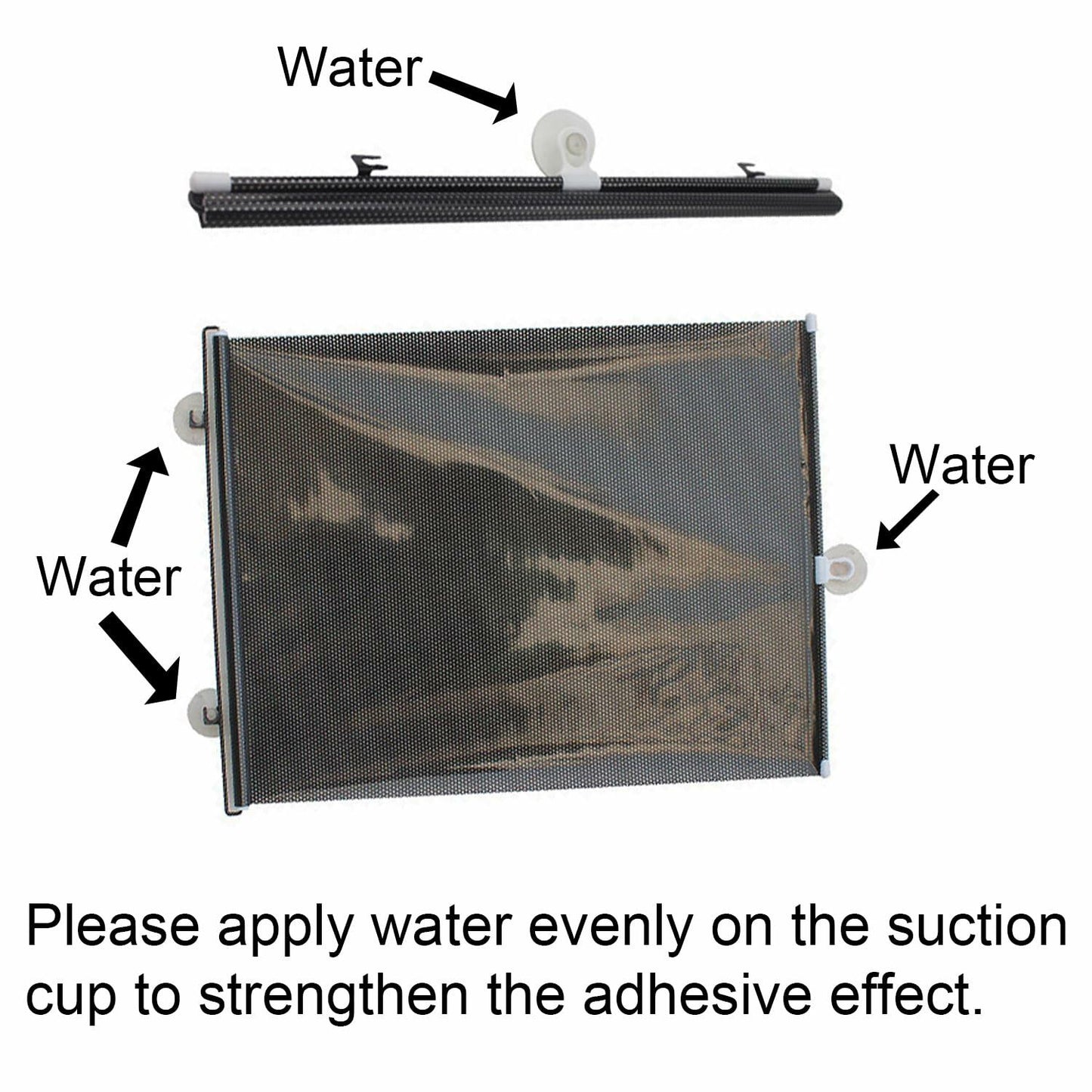 AionneWie Retractable Blackout Roller Blinds with Suction Cups 16x49in