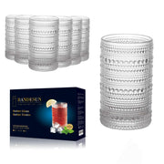 Bandesun Romantic Hobnail Highball Glasses Set of 6 12oz Vintage Clear