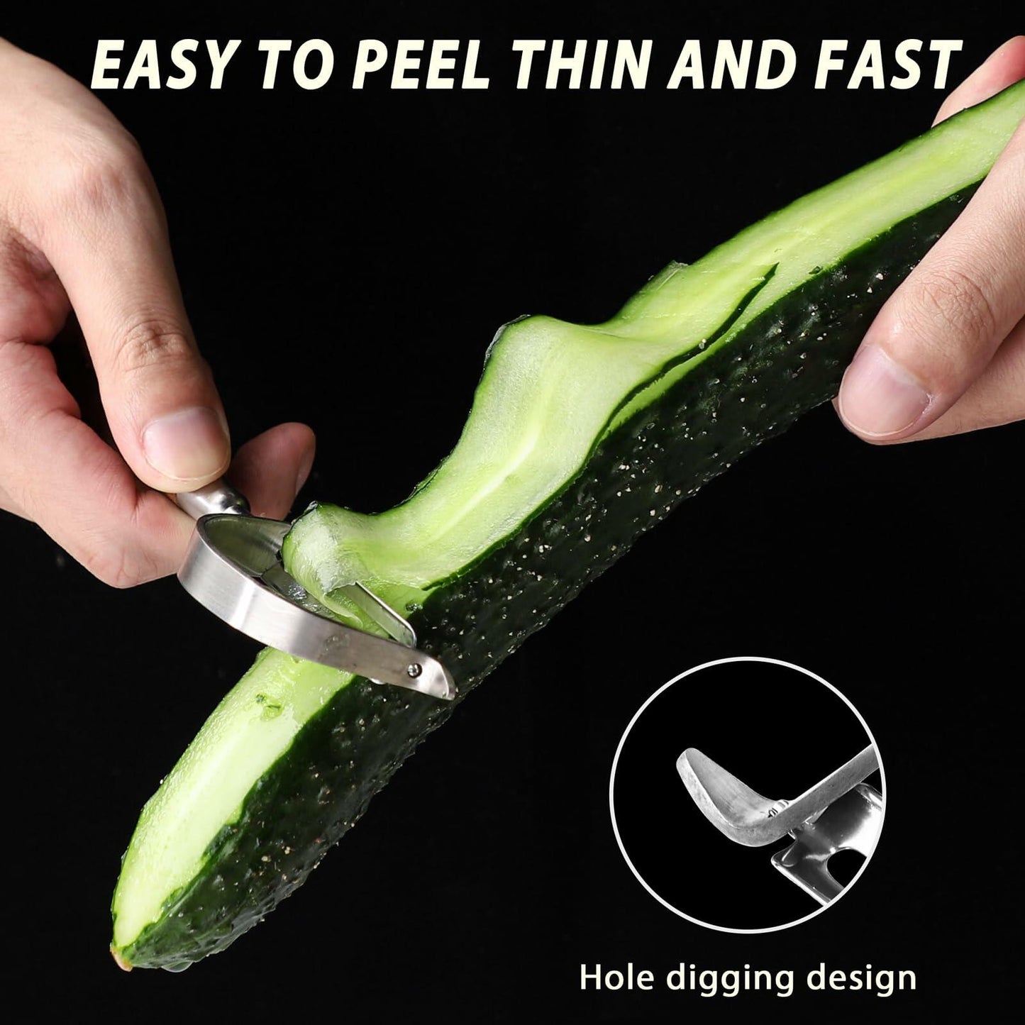 SmileBear Potato Peelers Walnut Wood Handle Stainless Steel Y & I Shaped Set 2