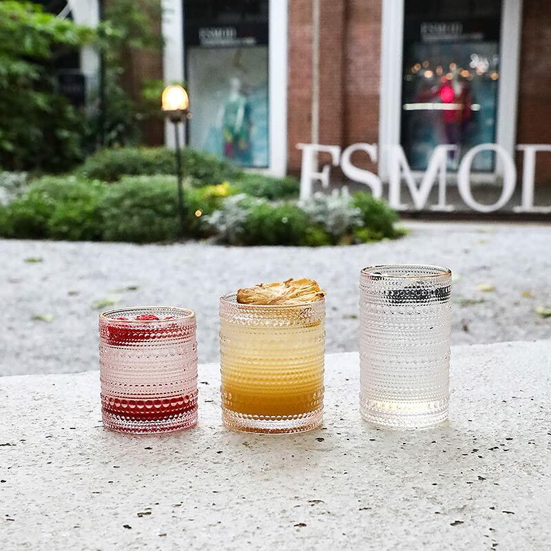 Bandesun Romantic Hobnail Highball Glasses Set of 6 12oz Vintage Clear