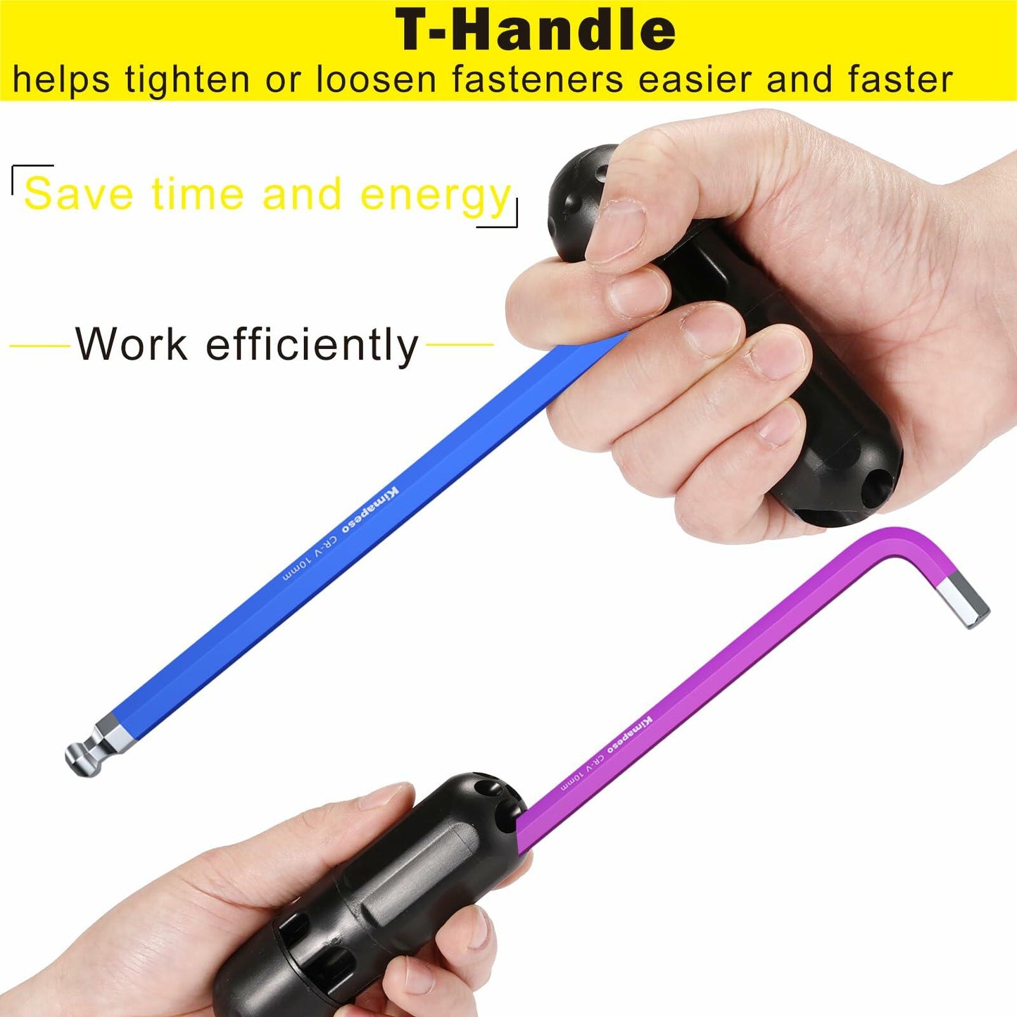 Kimapeso 18PCS Allen Hex & Torx Key Set 1.5-10mm T10-T50 Color Marked Chrome