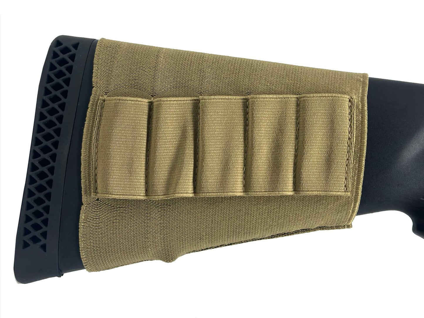 Krevis Shotgun Elastic Buttstock Ammo Sleeve Tan Elastic Polyester