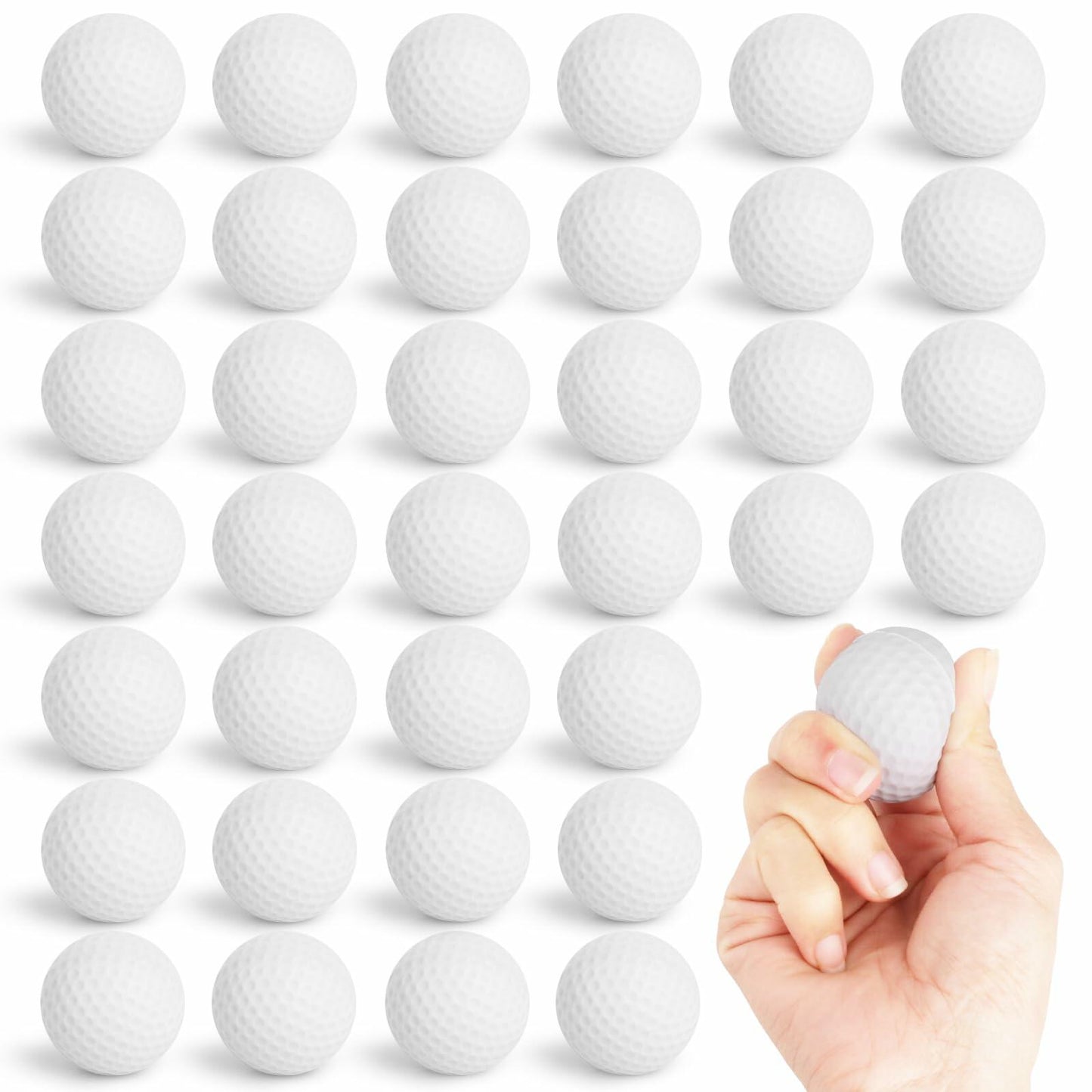 Hooqict Mini Foam Golf Stress Ball 25 Pack Small Sports Squeeze Balls
