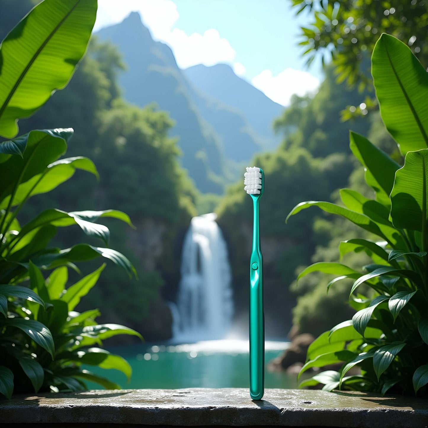 Calsgkspray Green Wide Head Fine Bristle Portable Manual Toothbrush