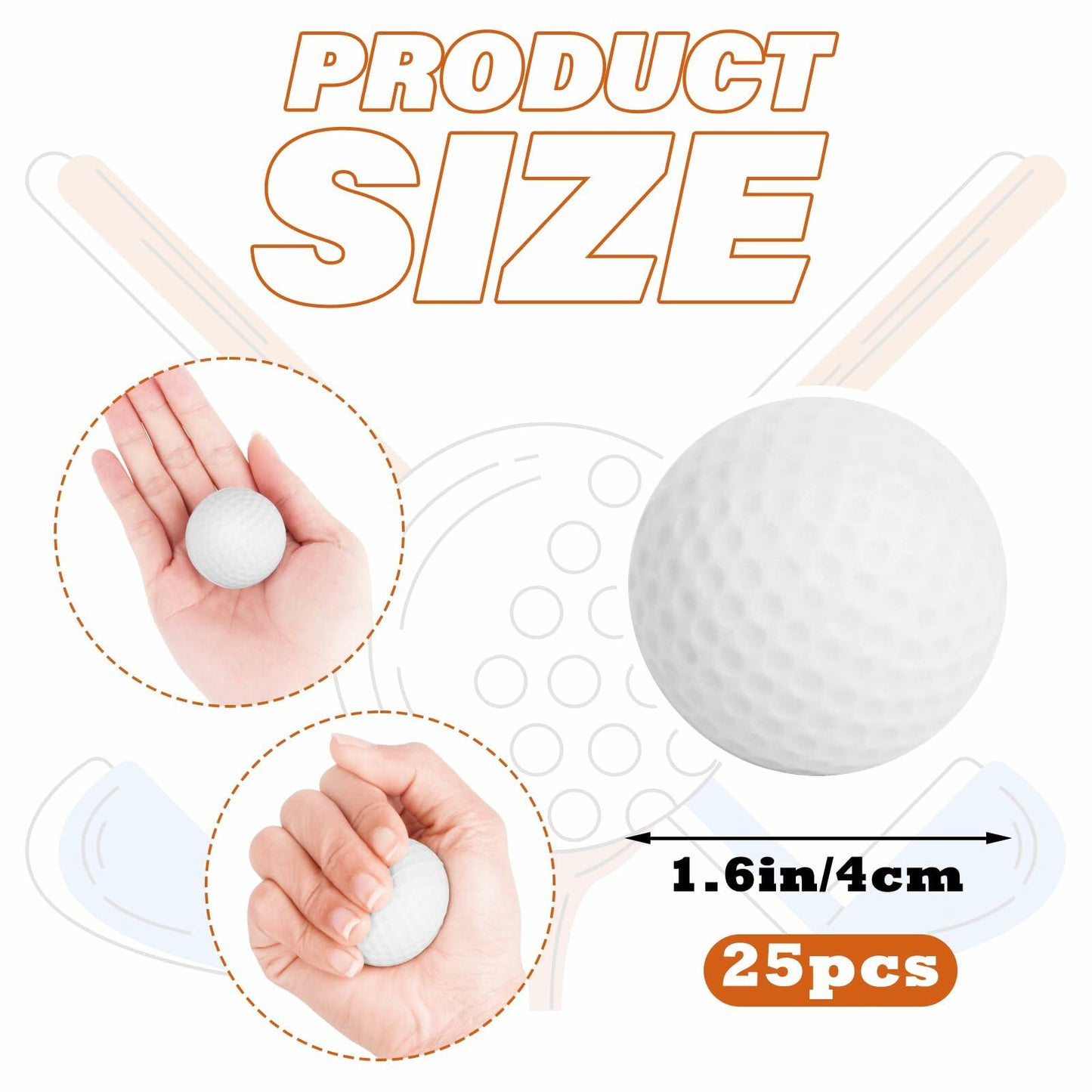 Hooqict Mini Foam Golf Stress Ball 25 Pack Small Sports Squeeze Balls