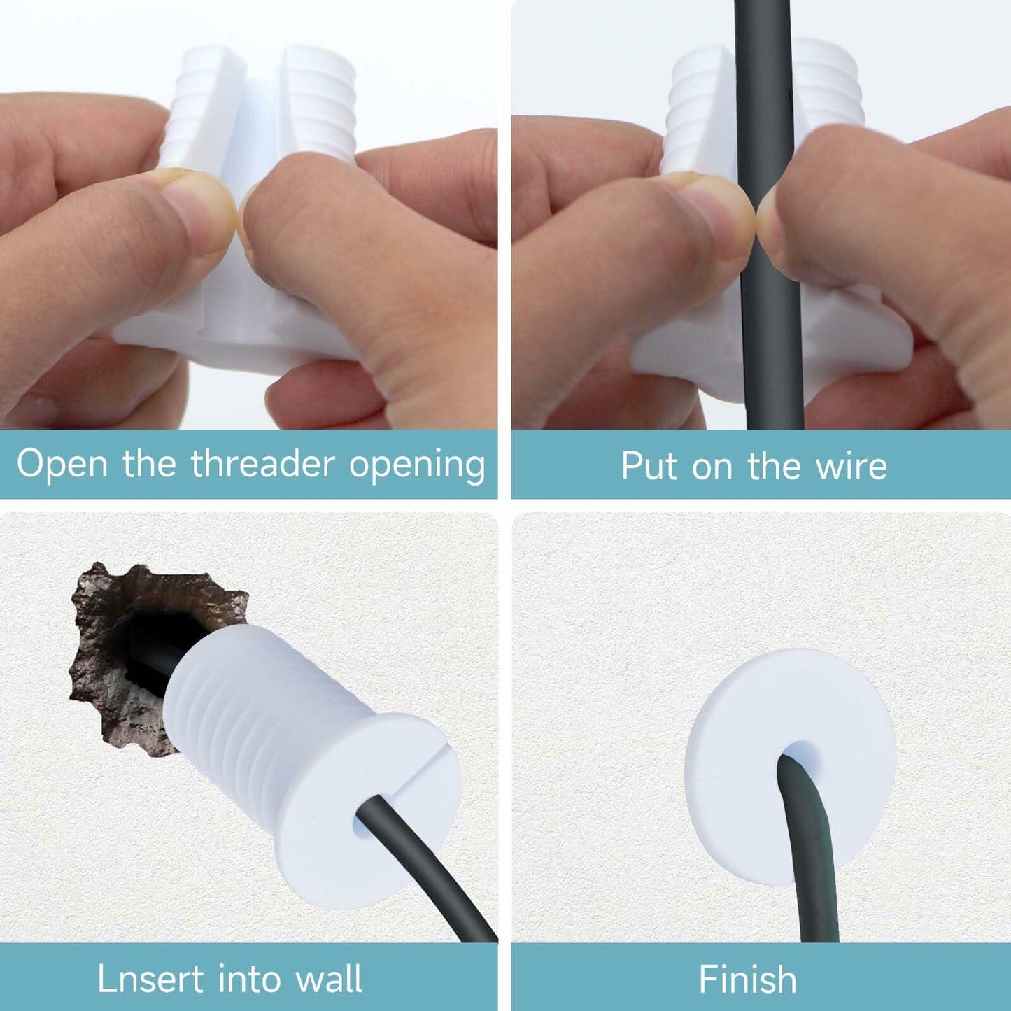MYZHRE Starlink Cable Routing Kit 6 Grommets 3 Drill Bits 30 Clamps White