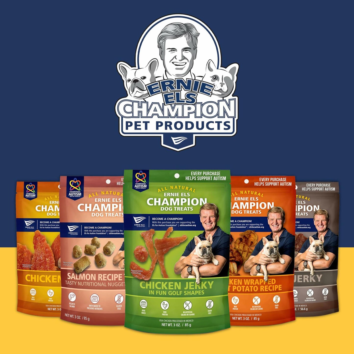 Ernie Els Chicken Jerky Dog Treats Golf Shapes 3oz Pack of 2