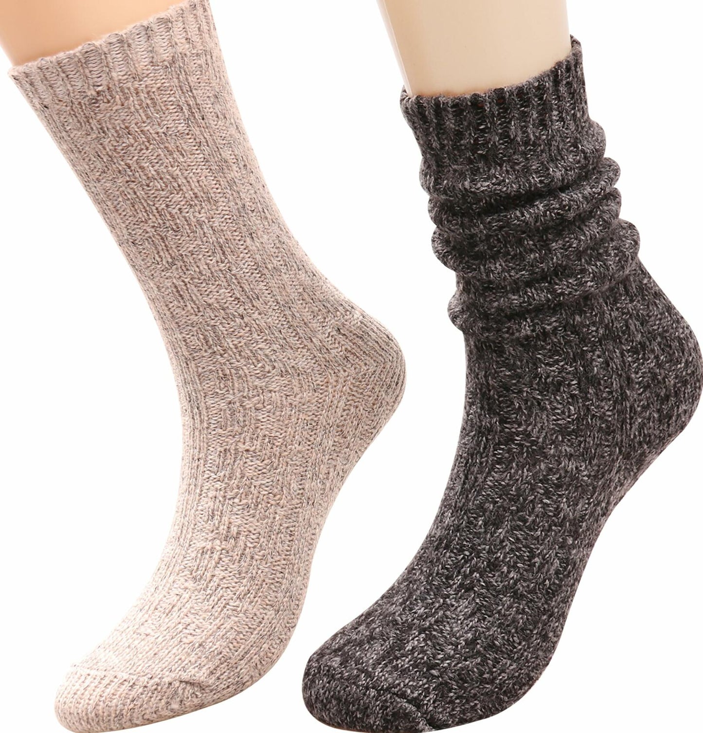 TINTAO Women's Cotton Knit Thick Warm Wool Crew Socks Multi-07 Size 5-10