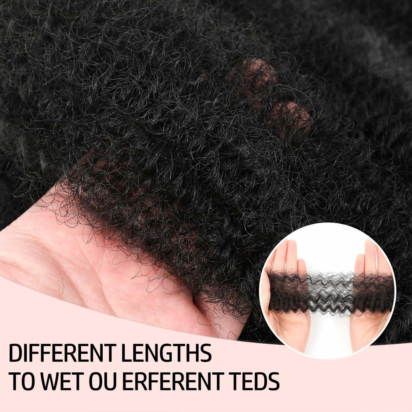 MCNJM Springy Afro Twist Marley Braiding Hair 16 Inch 8 Packs 1B#