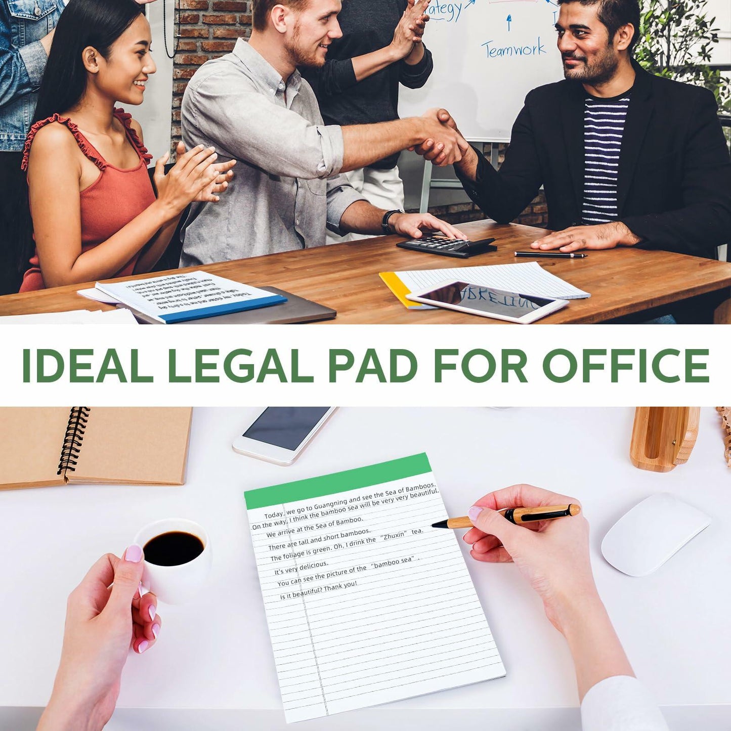 Colarr Legal Pads 8.5x11in Wide Ruled 50 Sheets 18 Pack Yellow Note Pads