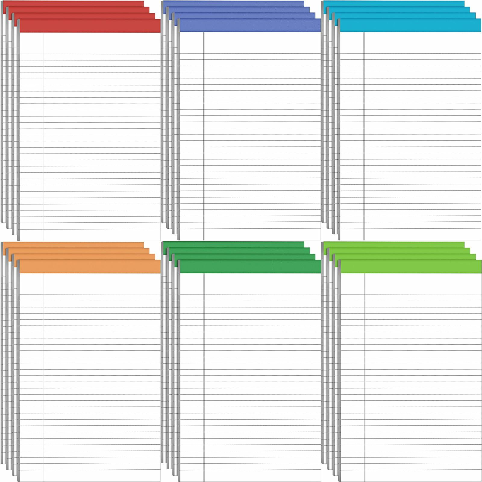 Colarr Legal Pads 8.5x11in Wide Ruled 50 Sheets 18 Pack Yellow Note Pads