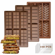 SRYESA Chocolate Bar Mold 3PCS Silicone Deep Non-Stick for Baking