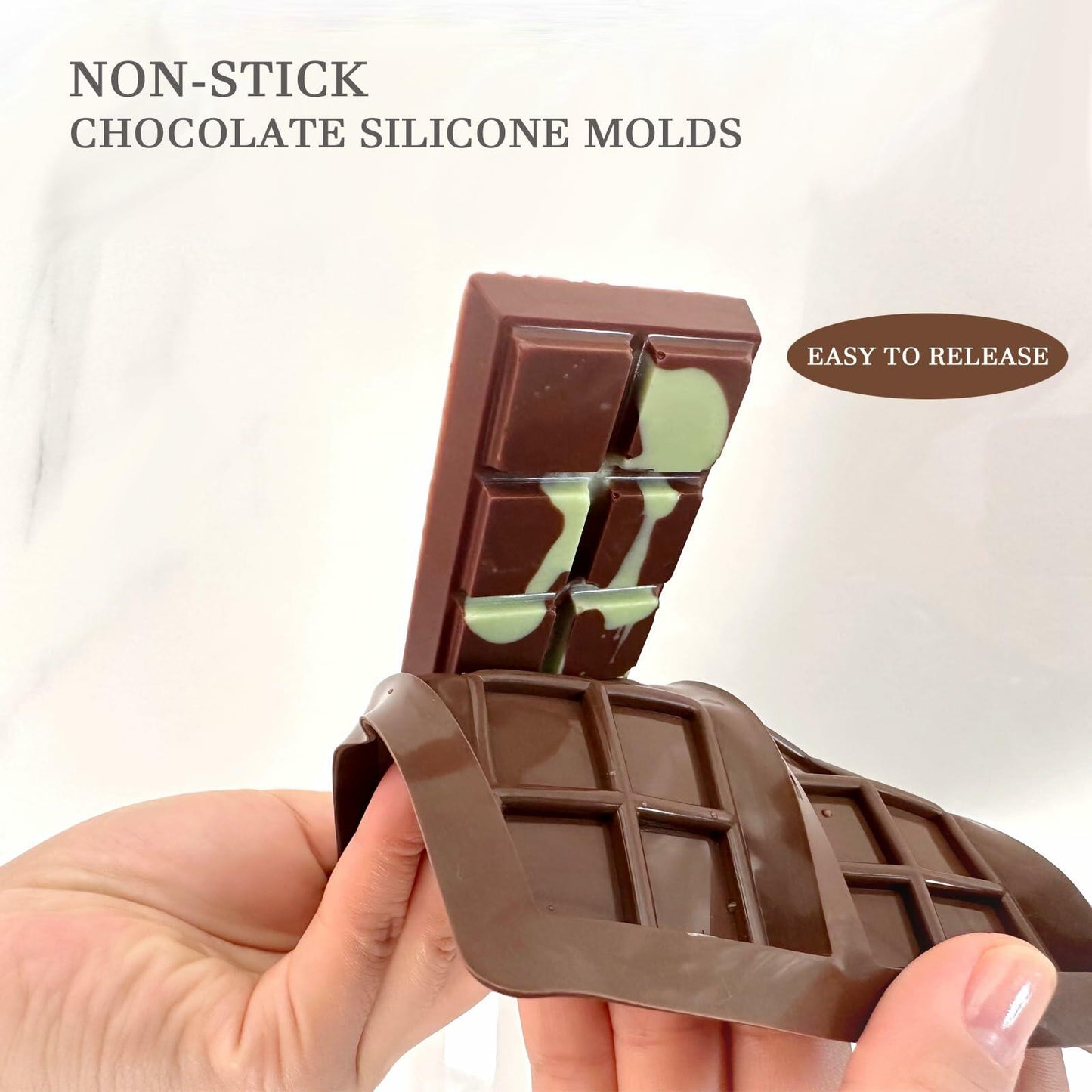 SRYESA Chocolate Bar Mold 3PCS Silicone Deep Non-Stick for Baking