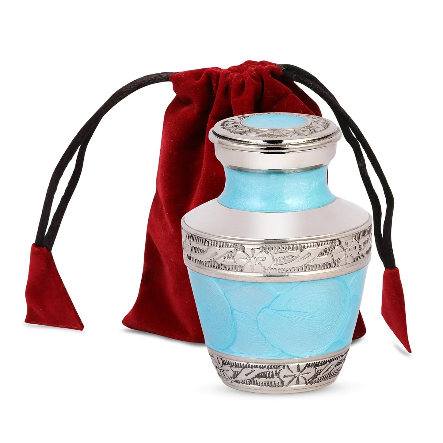 THE ASCENT MEMORIAL Small Urns for Ashes Adult Male Female Ocean Blue Set