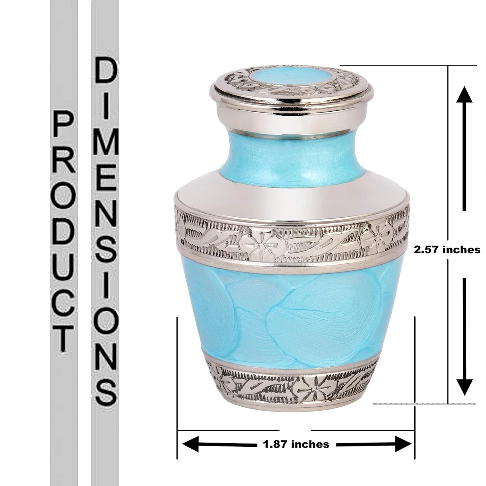 THE ASCENT MEMORIAL Small Urns for Ashes Adult Male Female Ocean Blue Set