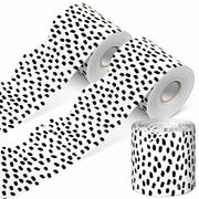 PerKoop Bulletin Board Borders 2 Rolls 131ft Dots White Background