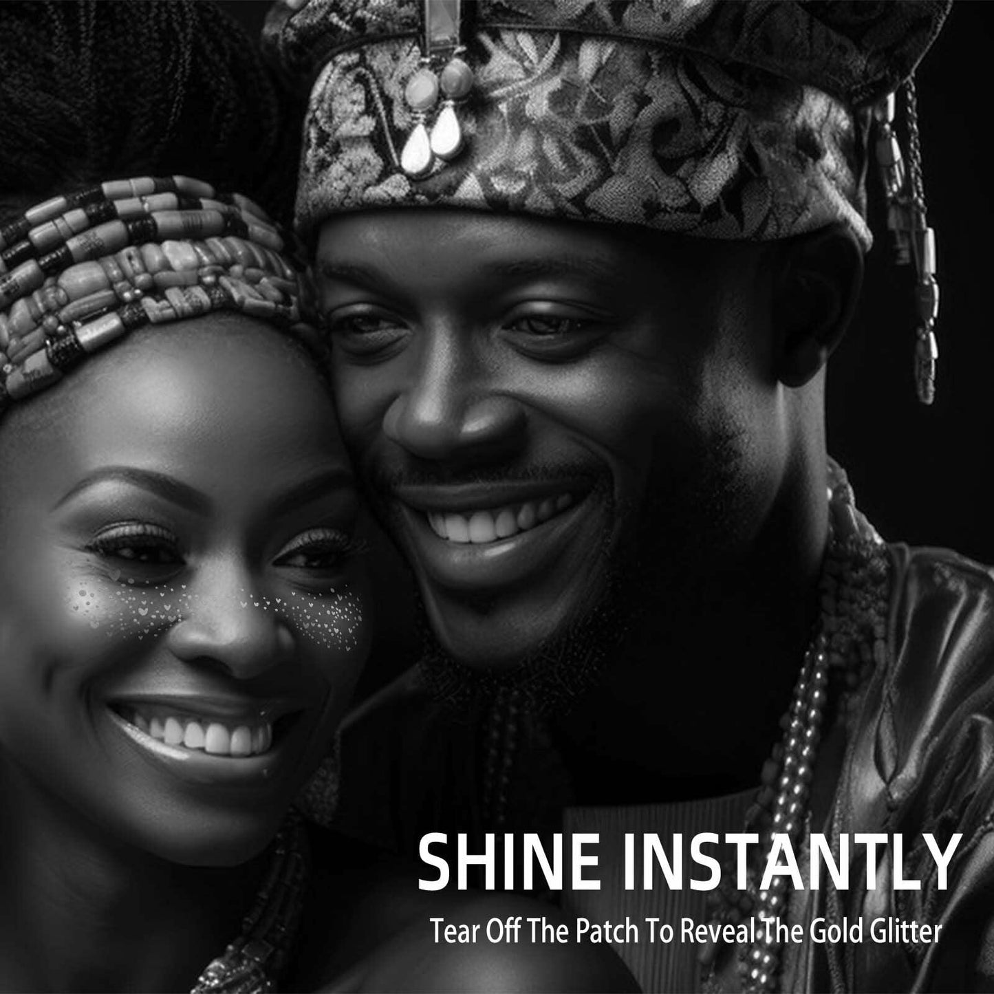 Sokfone Makeup Patches Gold Glitter Freckles Face Tattoo Waterproof 8 Pcs