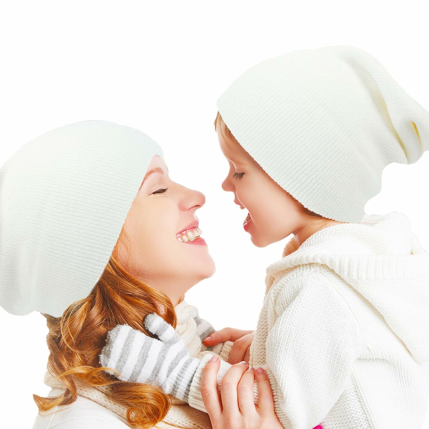 Zion Praiser 2PCS Family Beanie Hat Winter Knitted Warm Caramel Acrylic US 2-6