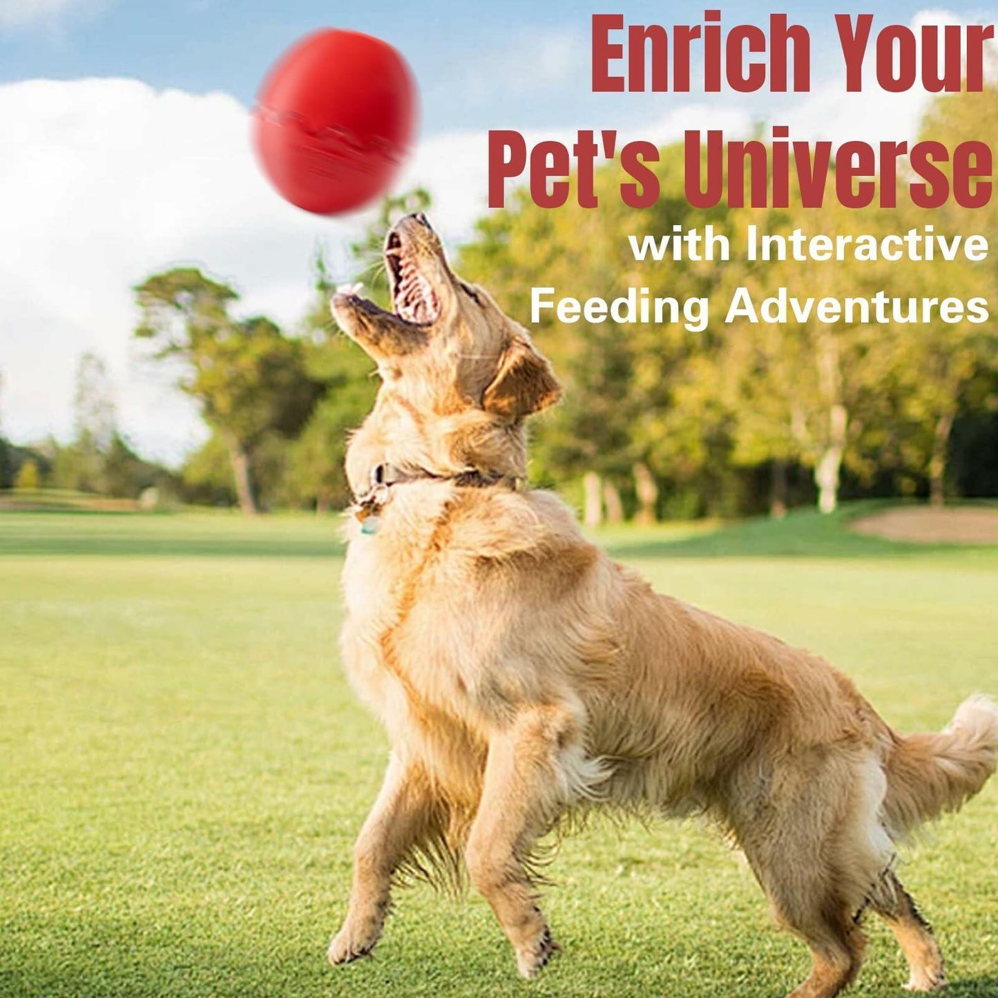 Jestrem Dog Ball Stuffable Chew Toy Treat Dispensing 4.49" Medium Large