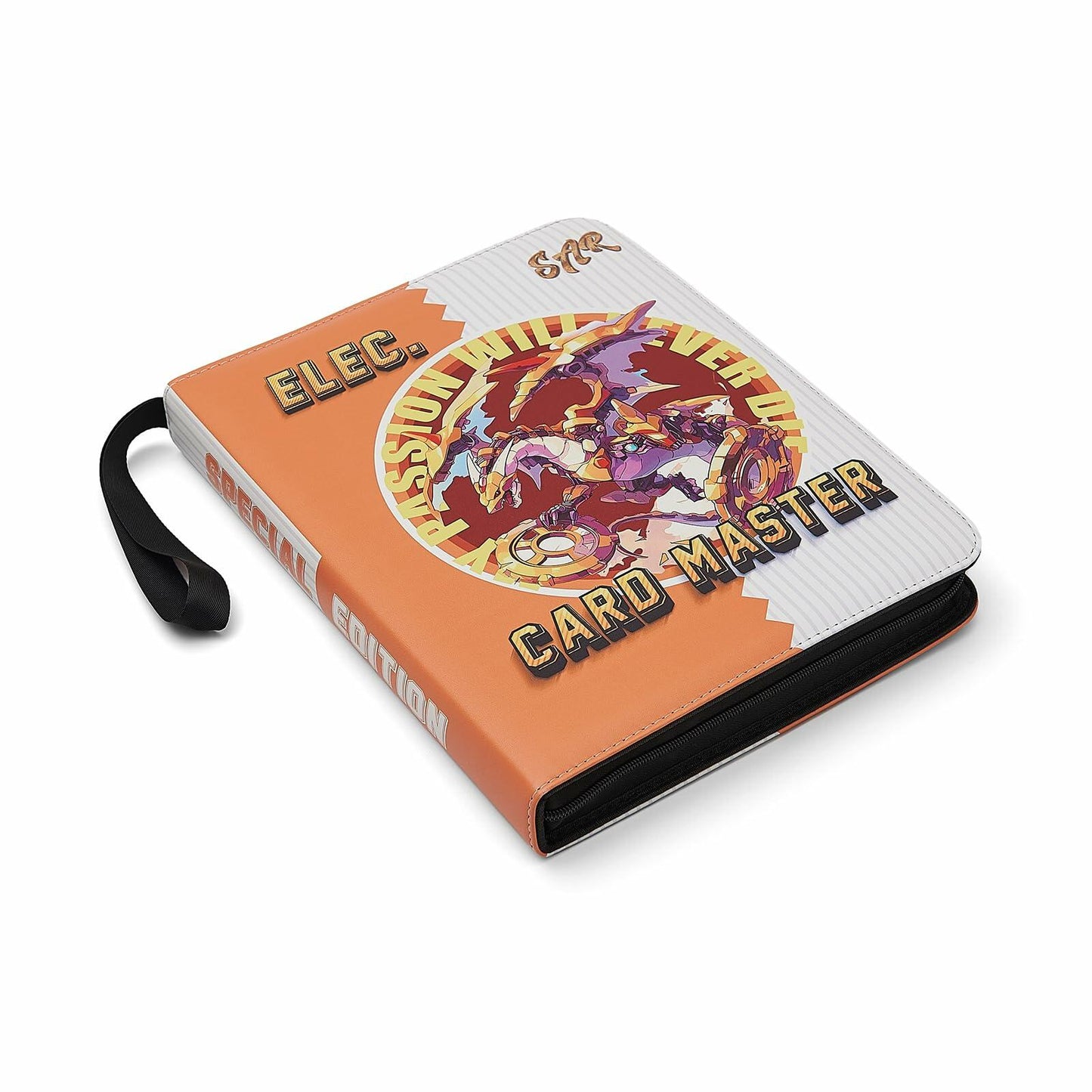 PTKANGBAZI Trading Card Binder 900 Pockets 9-Pocket Zipper 3 Rings Orange